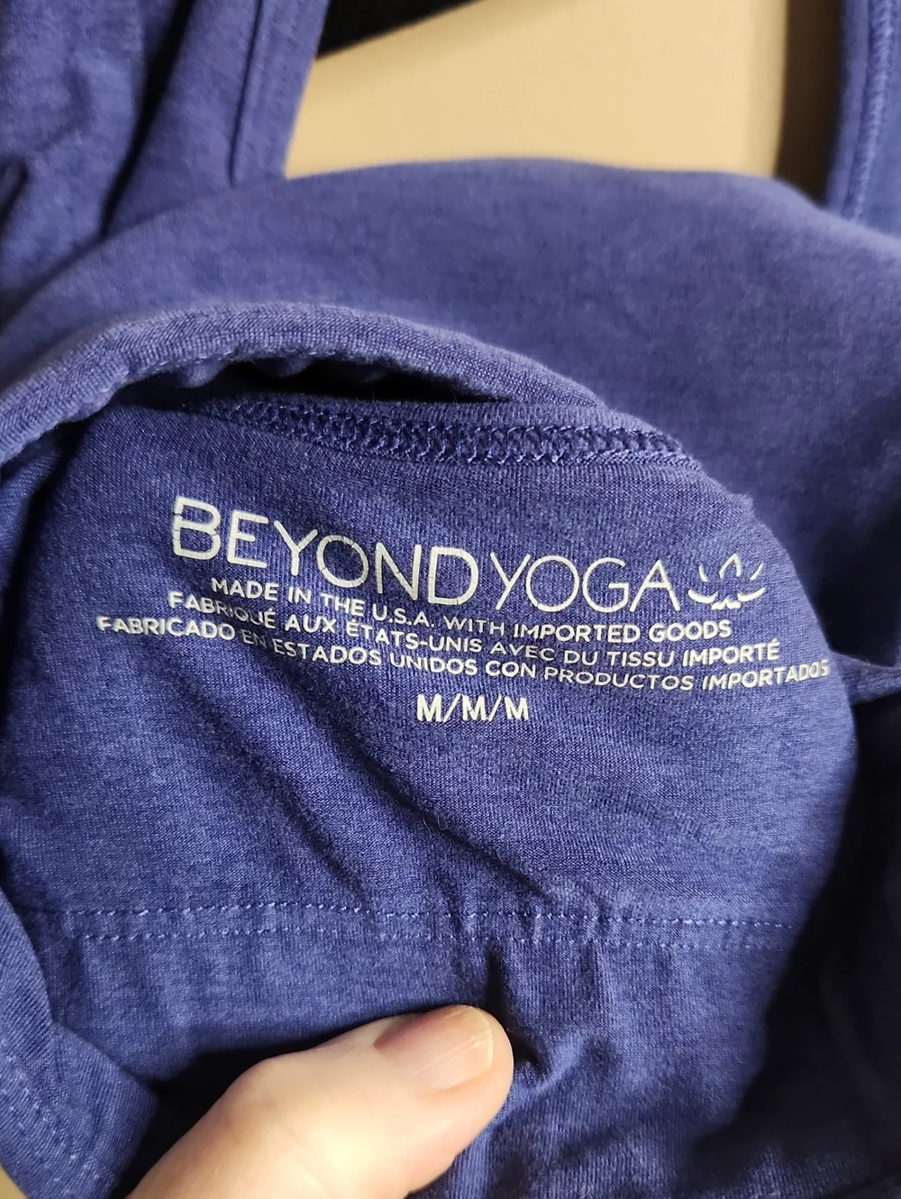Beyond Yoga SpacedyeSimplicity Long Line Bra 2.0 in Marine Blue Heather. Sz M..